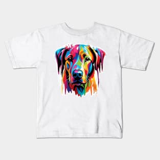 Dog Head Dripping Rainbow Graffiti Kids T-Shirt